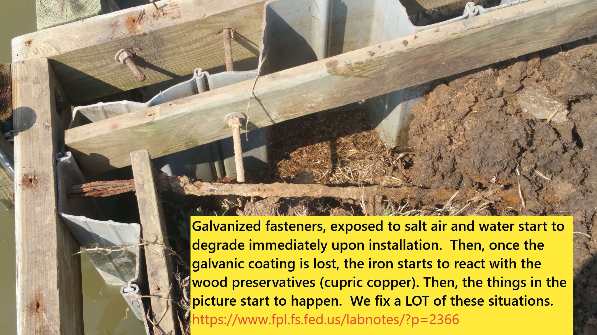 Bulkheads we were hired to fix due to Failed Processes. Why we only use 50 year coated and 316 stainless hardware